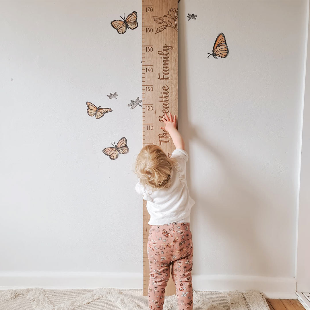 Magnolia Wooden Height Chart with child