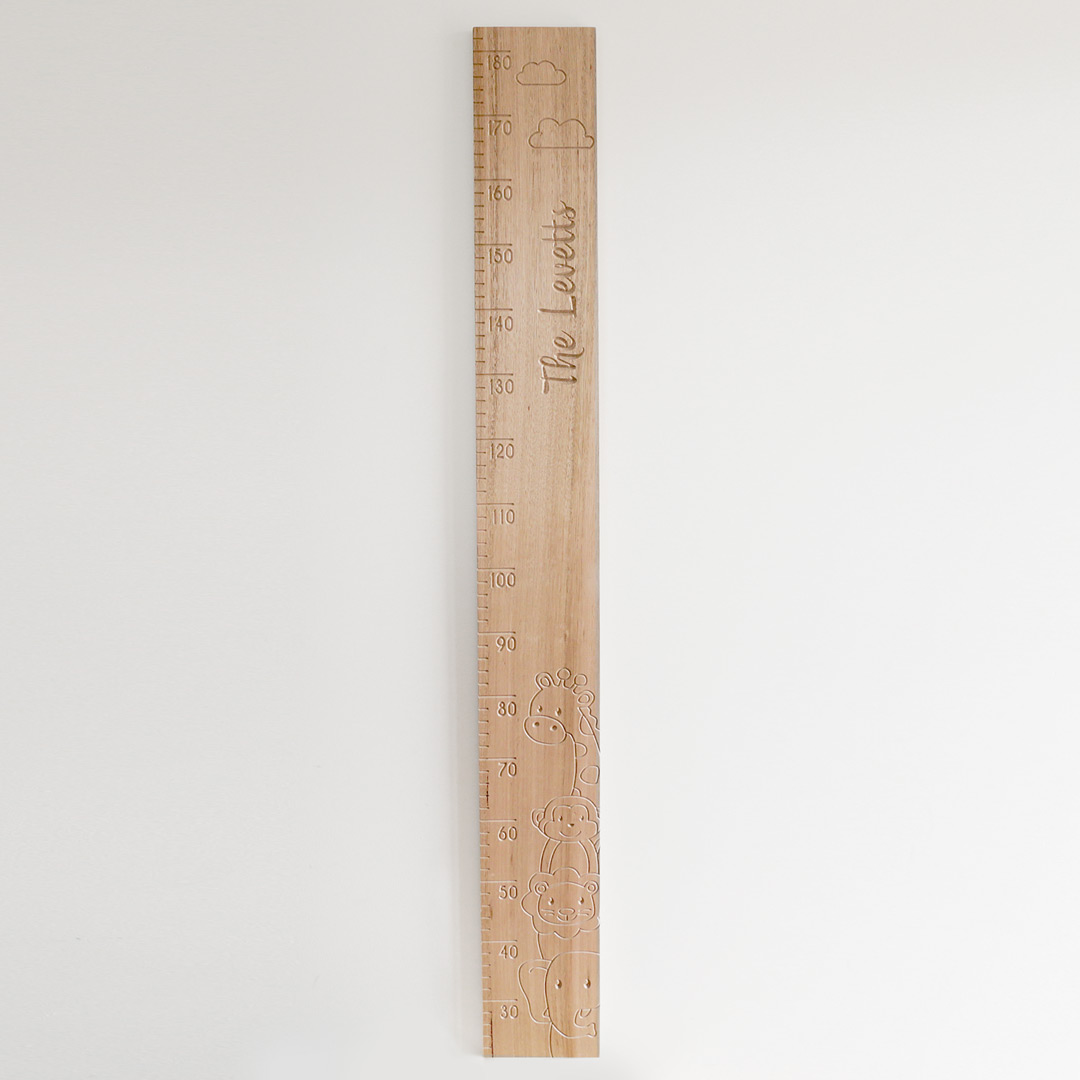 Wooden Height Ruler with Jungle design